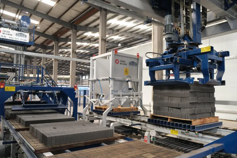 QGM Fully Automated Palletizing System for Concrete Block Production